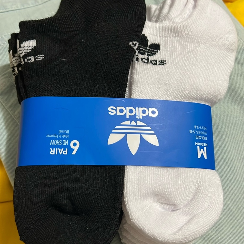 Adidas low cut socks black and white - set of 6